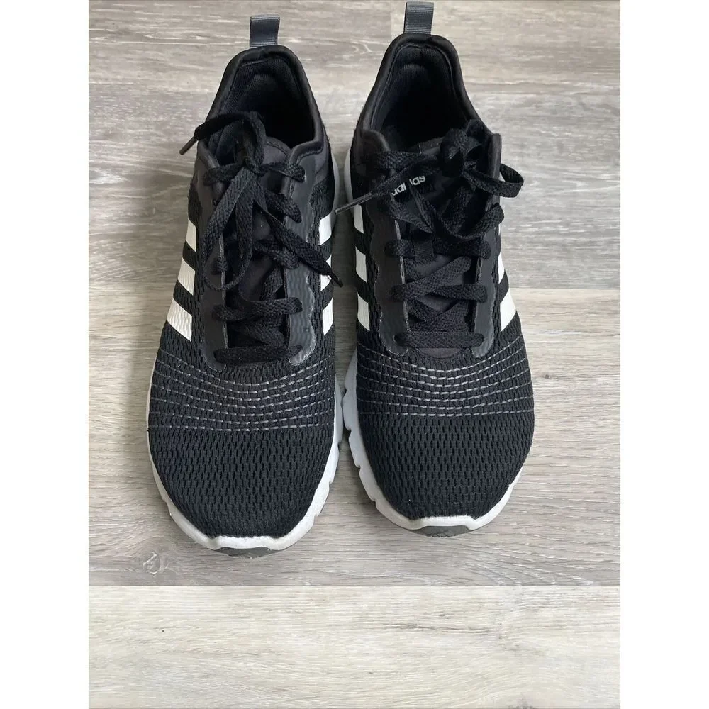 Adidas Womens Cloudfoam LVL 02009 Black Running Shoes Sneakers Size 9